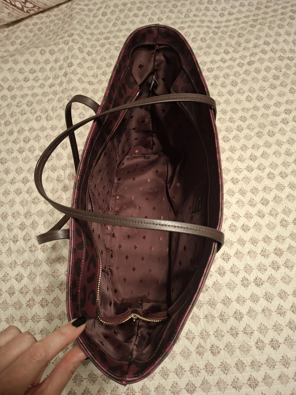 kate spade Dark Purple and Black Leopard Print Tote